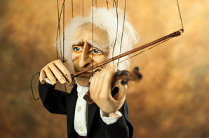 Violoniste musicien, professionnel marionnette