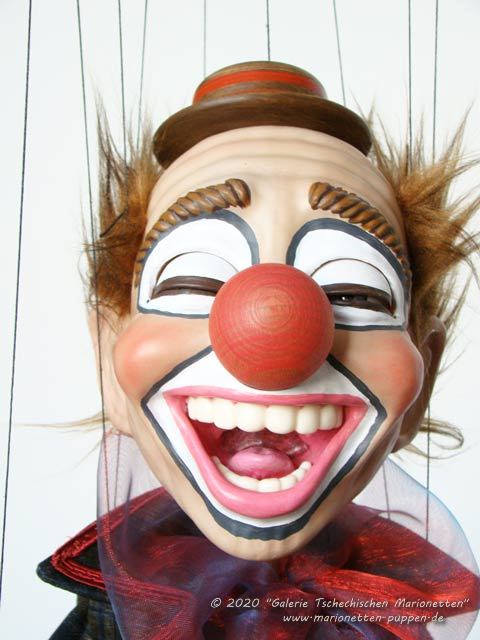 1pc Jouet En Bois De Marionnette De Clown Drôle De Couleur Avec