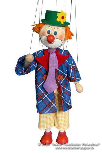 Clown marionnette en bois  