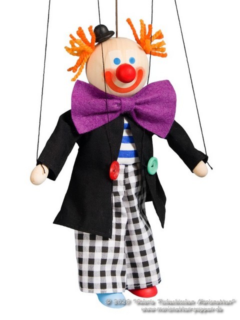 Clown marionnette en bois