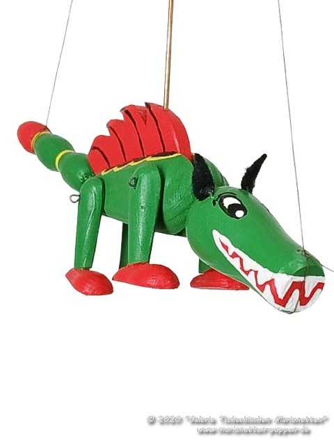 Dragon marionnette en bois