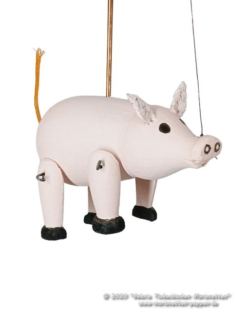 Porcelet marionnette en bois