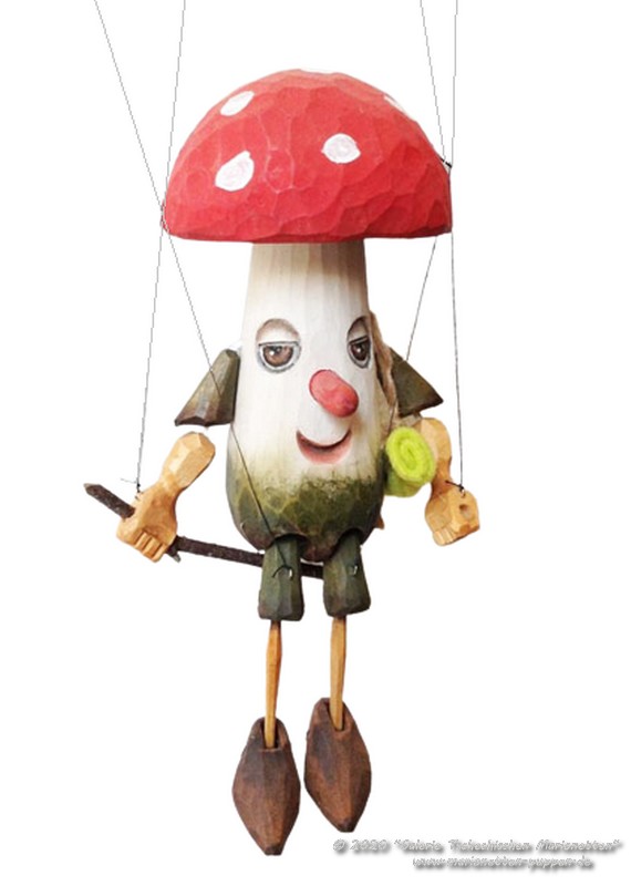 Agaric mouche marionnette en bois