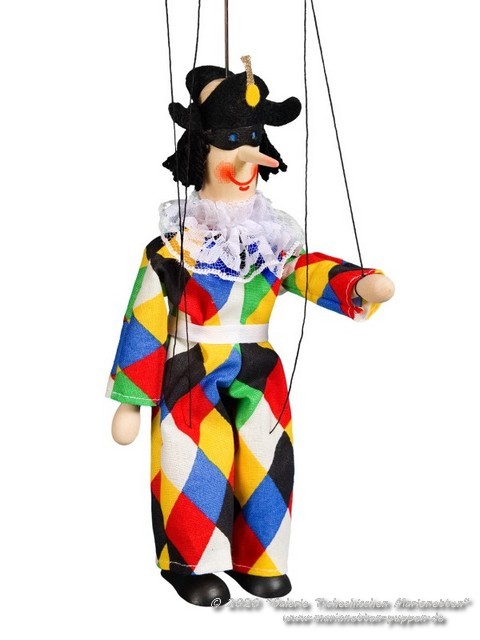 Harlequin marionnette en bois  