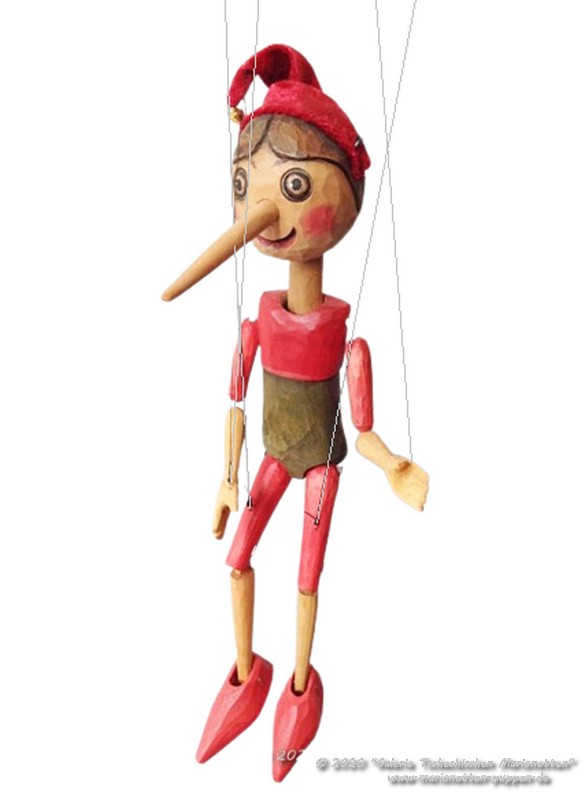 Marionnette Pinocchio en bois nostalgique faite à la main - Bois