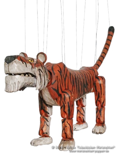 Tigre Shere Khan marionnette en bois