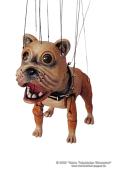 Bouledogue marionnette en bois