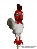 Coq marionnette de gant