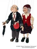 Couple de personnes âgées marionnettes