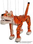 Tigre marionnette en bois